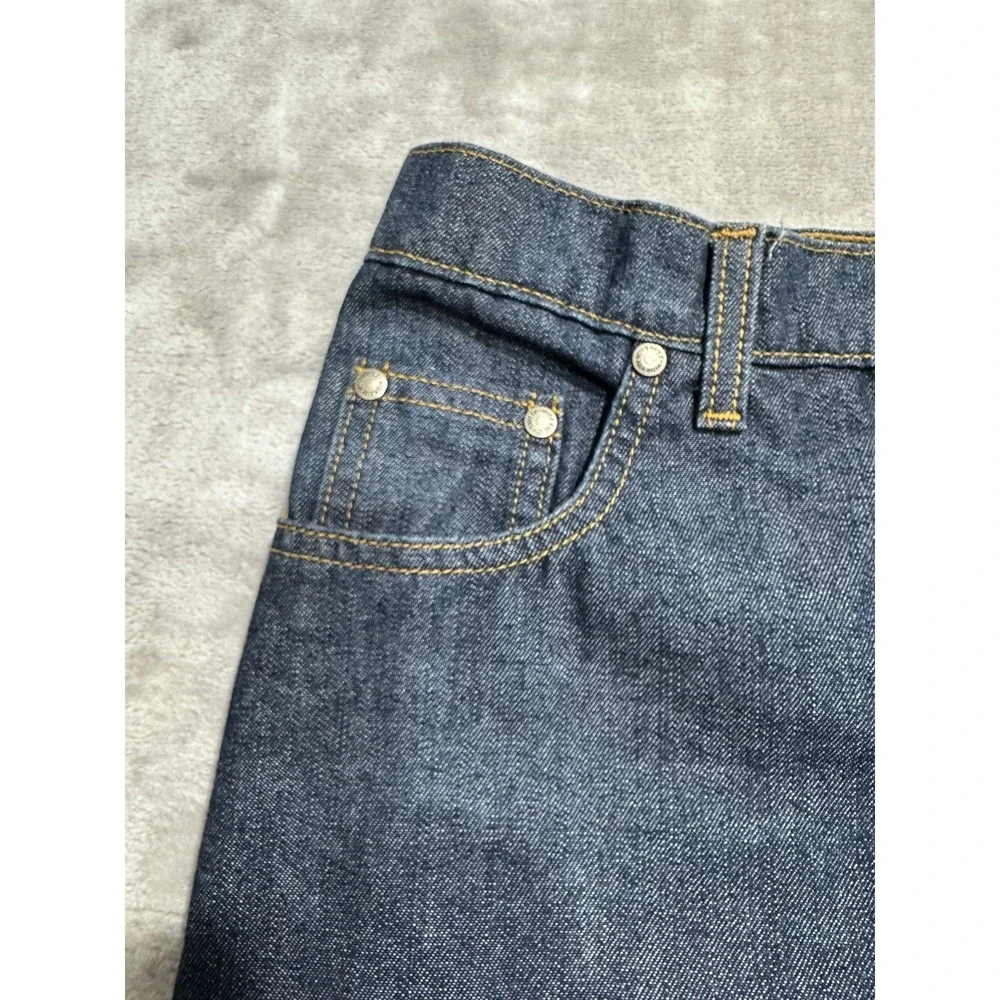 Hydraulic Denim Skirt Women's Size 7/8 Blue Vintage Zip Up‎ Front 5 Pocket EUC